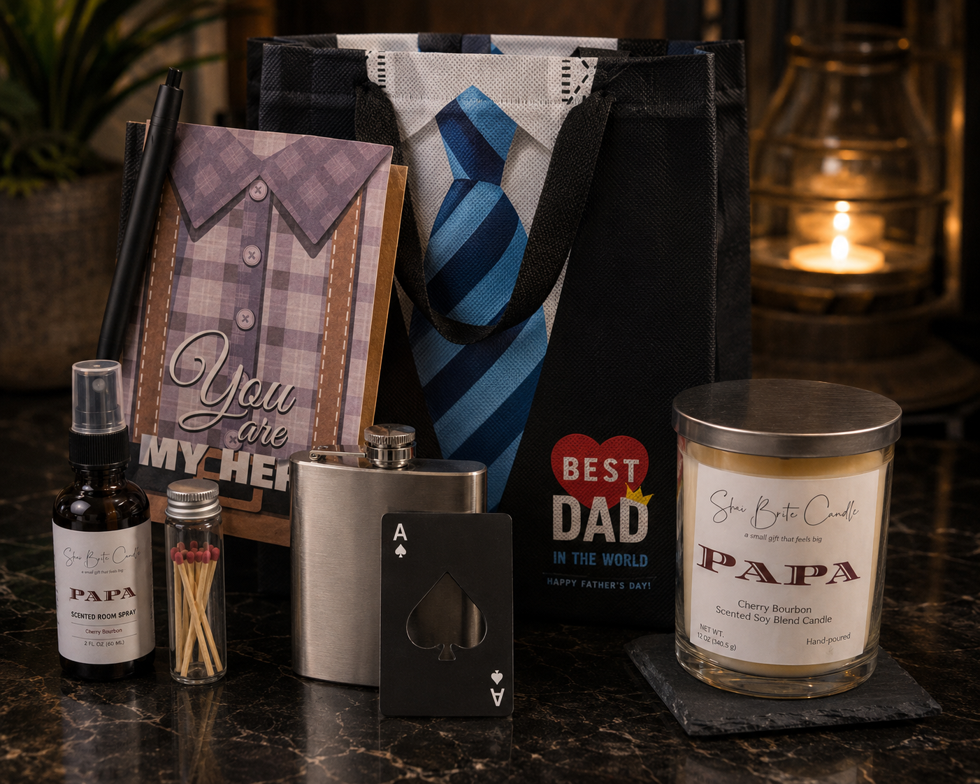 Father's Day Candle Gift Set | Luxury Gift for Dad