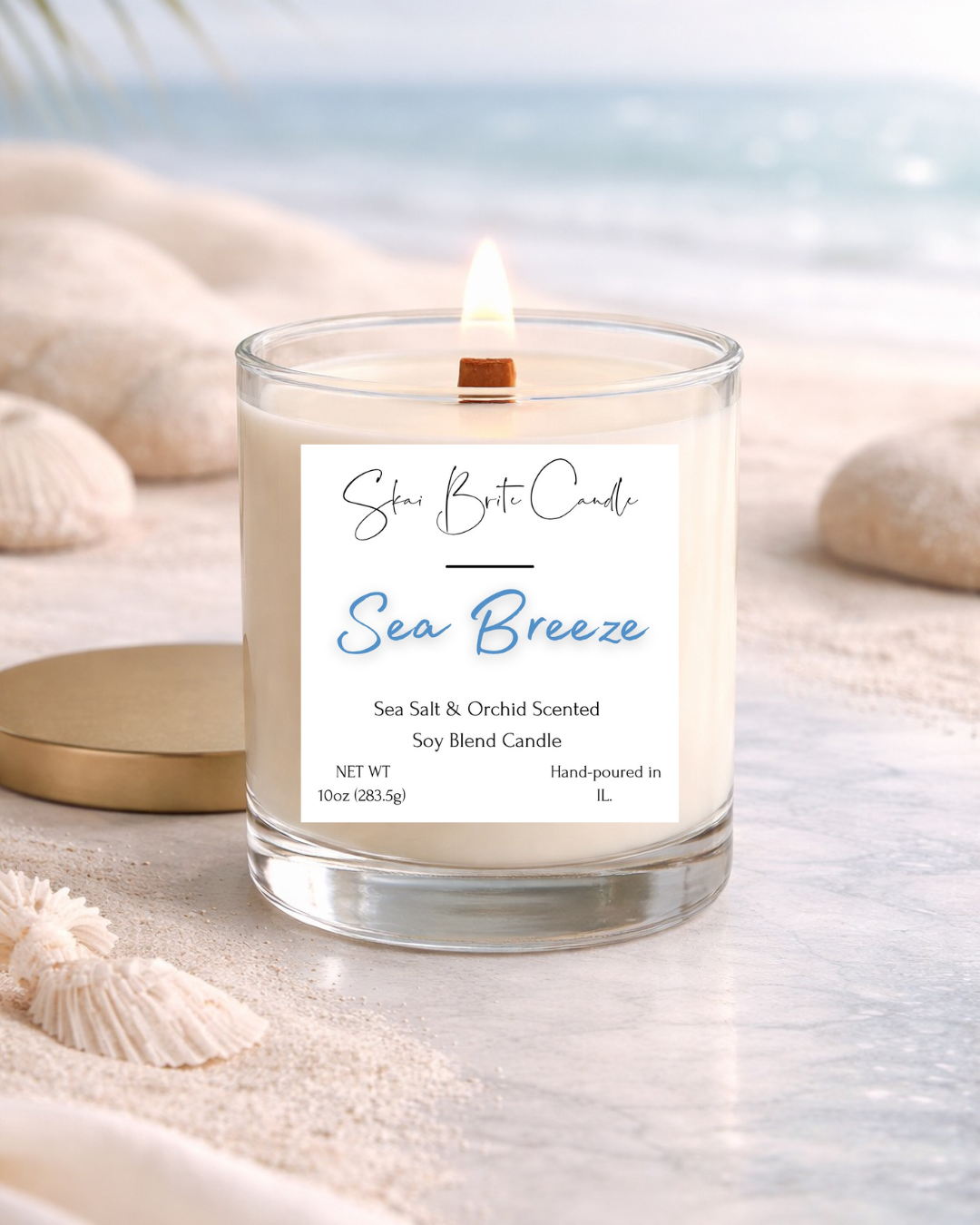 Sea Breeze – Sea Salt & Orchid Candle | Fresh & Tranquil