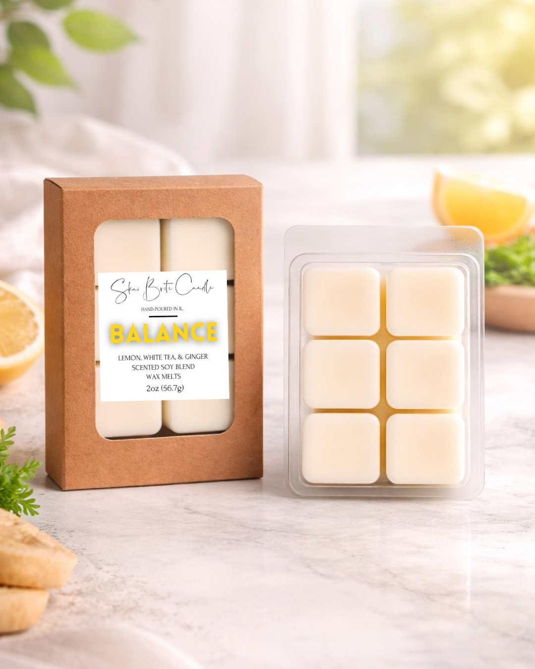 Balance – Lemon, White Tea, & Ginger Wax Melts | Refreshing & Uplifting