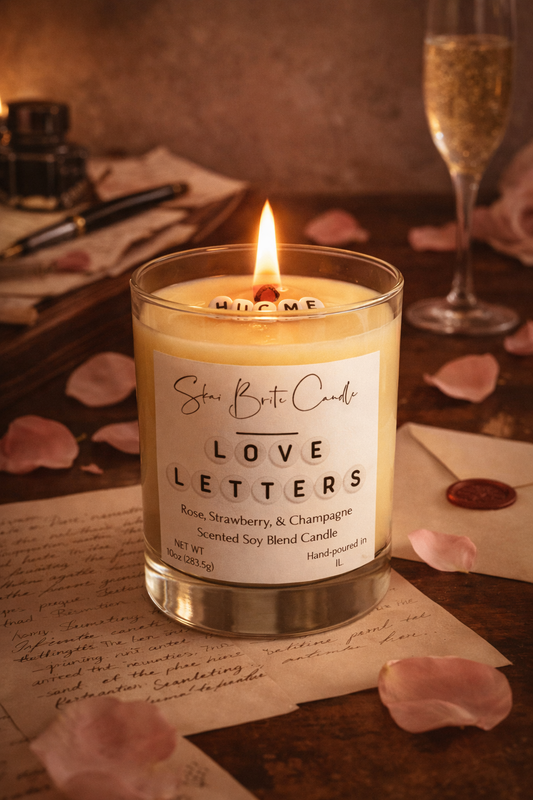Love Letters – Rose, Strawberry & Champagne 10oz Hidden Message Candle | Non-Toxic & Long-Lasting