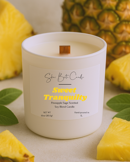 Sweet Tranquillity – Pineapple & Sage 10oz Candle | Non-Toxic & Long-Lasting