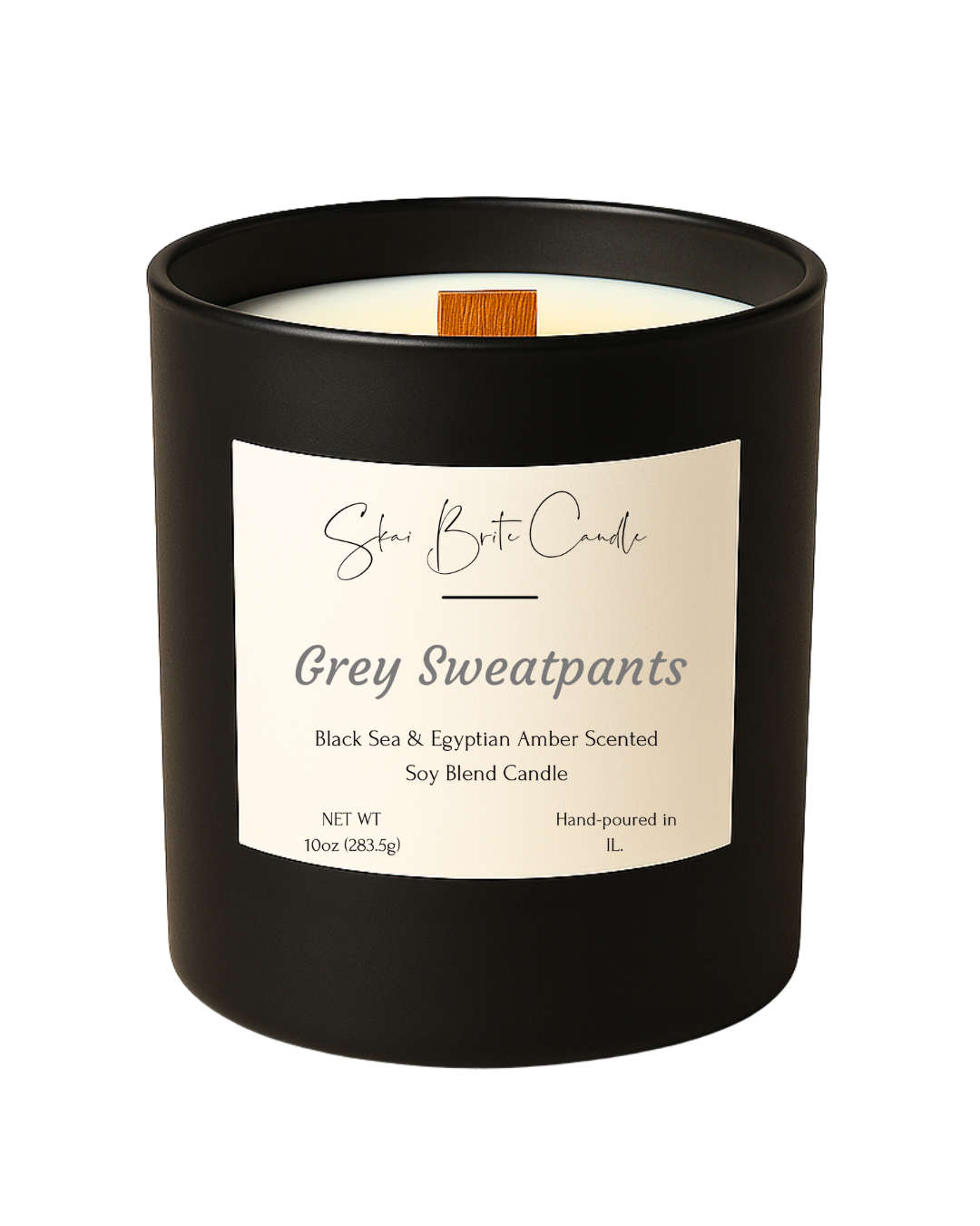 Grey Sweatpants – Egyptian Amber & Black Sea  10oz Candle | Masculine & Bold