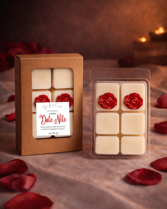 Date Nite – Warm Amber & Dark Rosewood Wax Melts | Non-Toxic & Long-Lasting