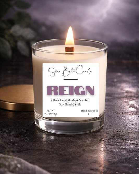 Reign – Rain Water, Citrus, Floral & Musk Candle| Crisp & Refreshing